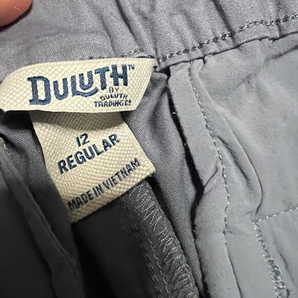 Duluth Trading Pants Womens 12 Gray Blue Summer Weight Chino Wide Leg Pants - Picture 5 of 11